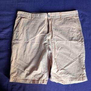 Stylish Peachy Orange Flat Front Men's Cargo Shorts Hudson Barrow